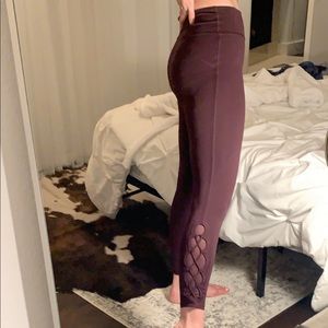 Lululemon Plum Mesh Tie Leggings